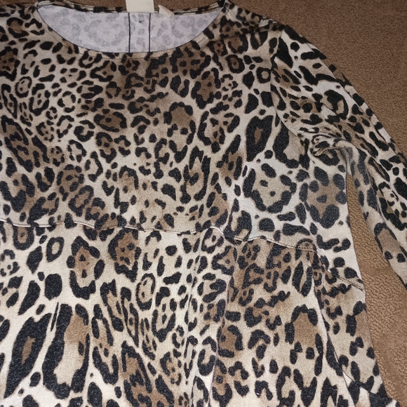 CHICO'S LADIES WOMENS 12 14 LEOPARD ANIMAL PRINT FALL TUNIC TOP SHIRT $108 - Picture 2 of 2